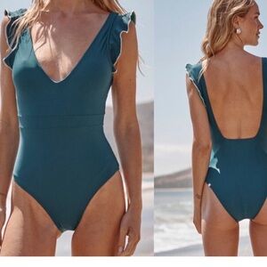 NWT Summersault Teal Backflip Ruffle Swimsuit